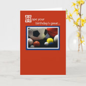 3968 Birthday All Sports Kaart (Gele Bloem)