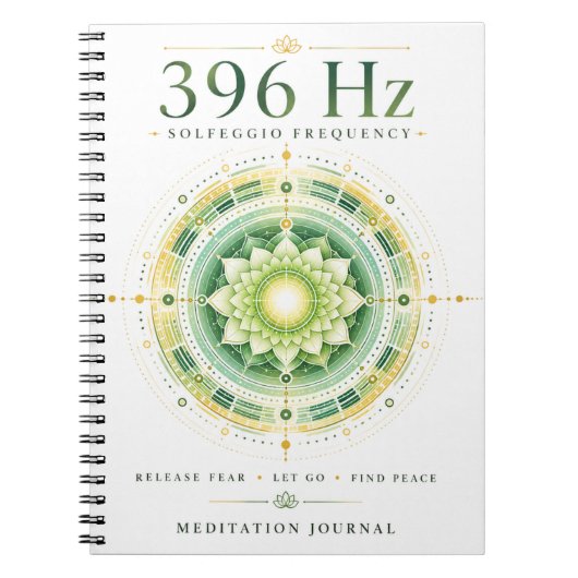 396 Hz Solfeggio Frequentie Notitieboek – Bevrijd (Voorkant)