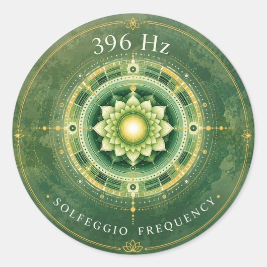 396 Hz Solfeggio Frequentie Sticker (Voorkant)