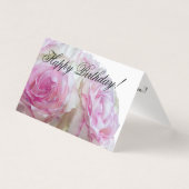3975-Pink & White Rose Verjaardag Kaart (Voorkant)