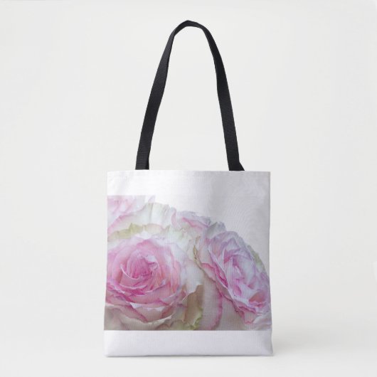 3975 - Roze en witte rozen Tote Bag (Voorkant)