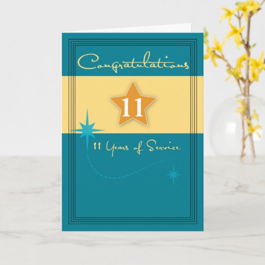 3991_11 Jaar servicer, Jubileum van medewerkers Kaart (Gele Bloem)