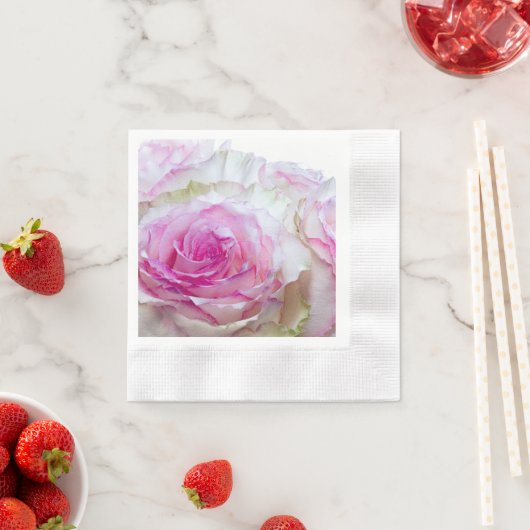 3998-Roze & Witte bruiloft Rozen Servet (Insitu)