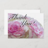 3998 - Witte en roze rozen Bedankkaart (Voorkant / Achterkant)