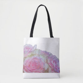 3998 - Witte en roze rozen Tote Bag