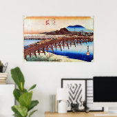 39. 岡 宿, 広 Okazaki-juku, Hiroshige, Ukiyo-e Poster (Thuiskantoor)