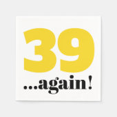 39 alweer een sunshine yellow verjaardagsfeest servet (Voorkant)