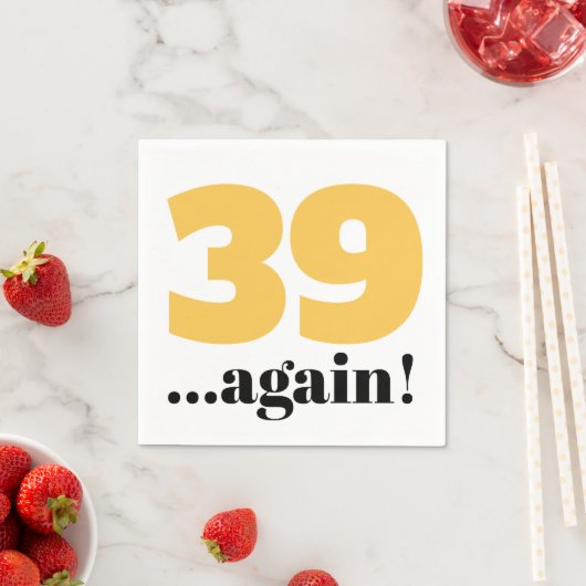 39 alweer gele verjaardag viering servet (Insitu)