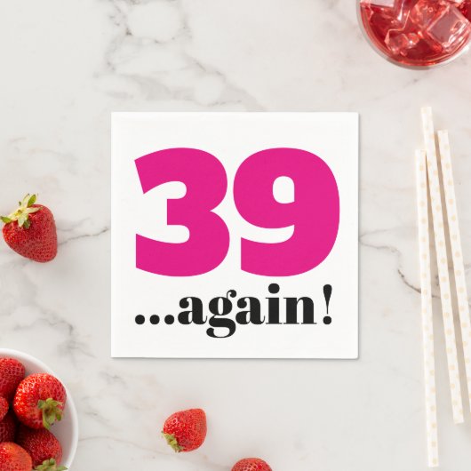 39 alweer roze verjaardagsfeest servetten (Insitu)