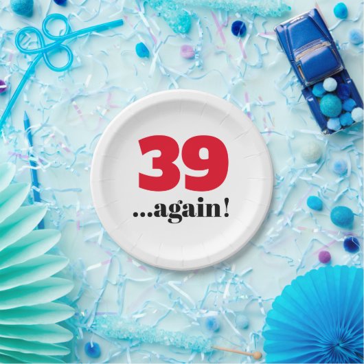 39 alweer verjaardagsfeest papieren bordje (Feest)