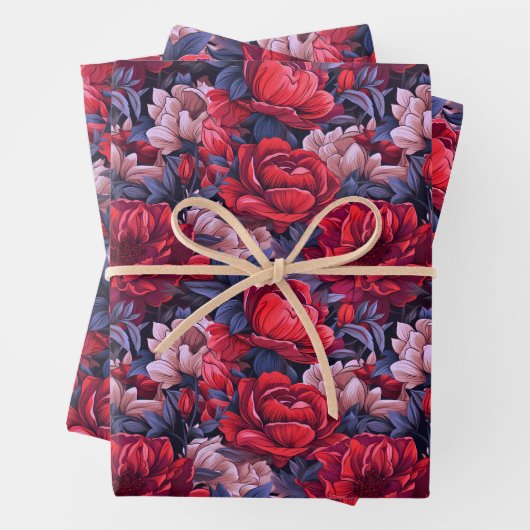 #39 Bloemen patroon Inpakpapier Vel (In situ)