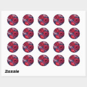 #39 Bloemen patroon Ronde Sticker (Vel)