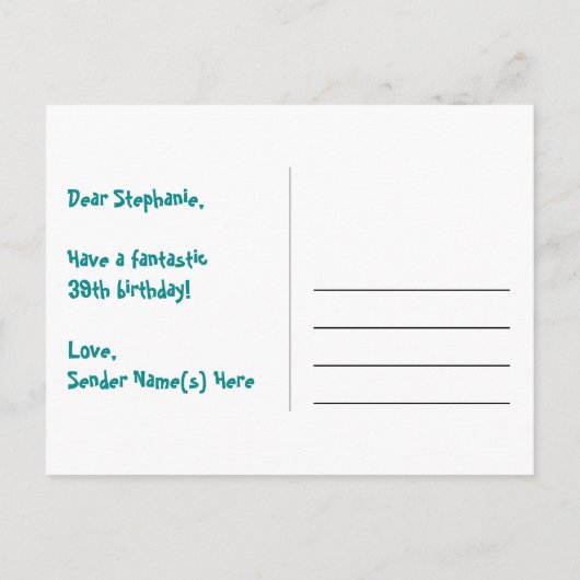 39 BRIEFKAART (Achterkant)