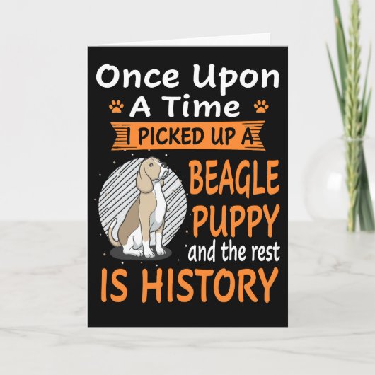 39 Eens Op Een Tijd Beagle Puppy Kaart (Voorkant)