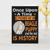 39 Eens Op Een Tijd Beagle Puppy Kaart (Gele Bloem)