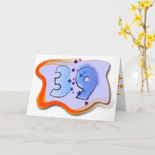 39 en het houden van de verjaardag Kaart (Gele Bloem)