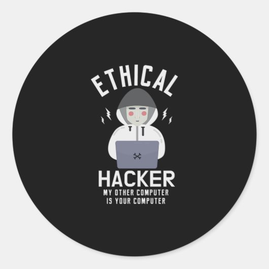 39.Ethische hacker Deze computer is uw kompas Ronde Sticker (Voorkant)