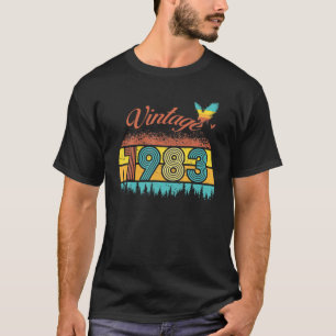 39 jaar Mannen Vrouwen Vintage Retro 1983 39th Bir T-shirt