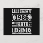 39 Jaar Oud 1986 Geboorte Van Legende 39e Verjaard Briefkaart (Voorkant)