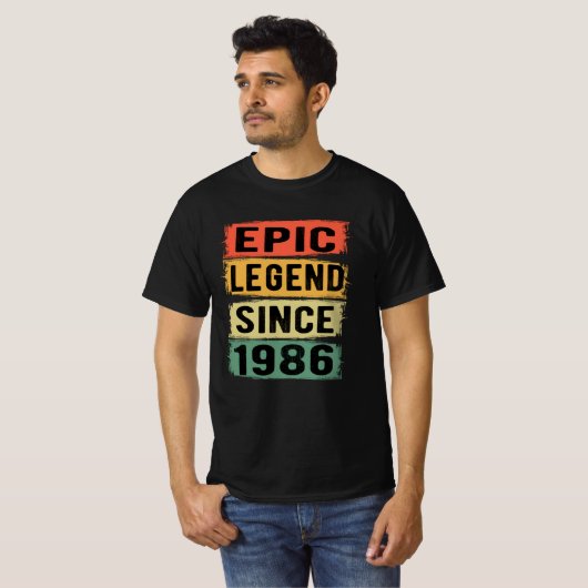 39 jaar oud Bday 1986 Epic Legend 39e verjaardag T-shirt (Voorkant volledig)