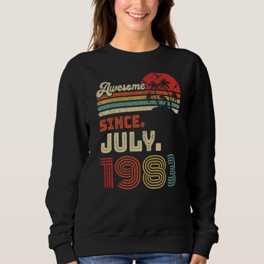 39 jaar oud Geweldige sinds juli 1983 39e verjaard Trui (Voorkant)