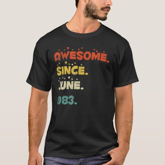 39 Jaar Oud Juni 1983 T-shirt (Voorkant)