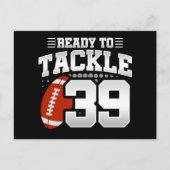 39 Jaar Oud Tackle Football Party 39e Verjaardag Briefkaart (Voorkant)