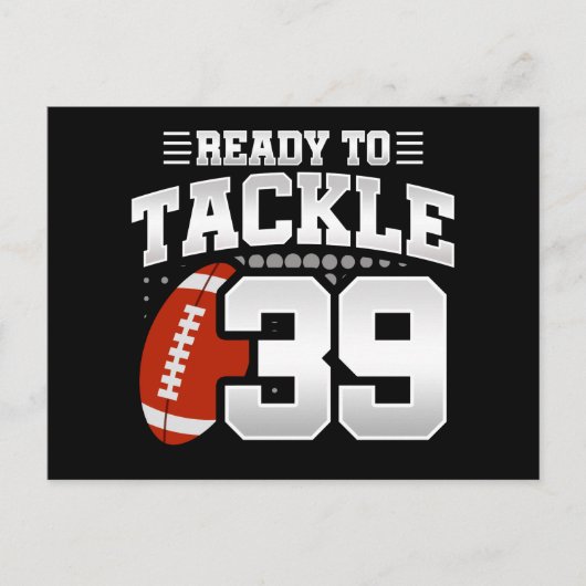 39 Jaar Oud Tackle Football Party 39e Verjaardag Briefkaart (Voorkant)