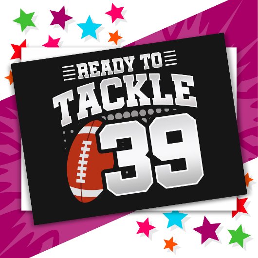 39 Jaar Oud Tackle Football Party 39e Verjaardag Briefkaart