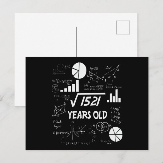 39 jaar oude Bday Wiskunde Teacher 39ste verjaarda Briefkaart (Voorkant / Achterkant)