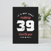 39 jaar oude bruistocht RSVP kaartje (Staand voorkant)