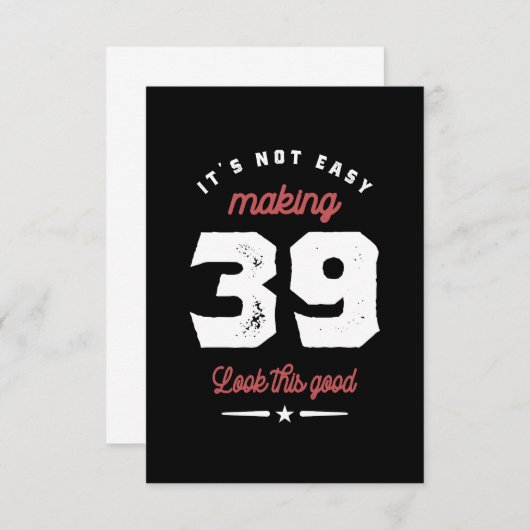 39 jaar oude bruistocht RSVP kaartje (Voorkant / Achterkant)