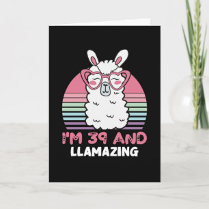 39 jaar oude dag dag Llamazing 39th Birthday Llama Kaart