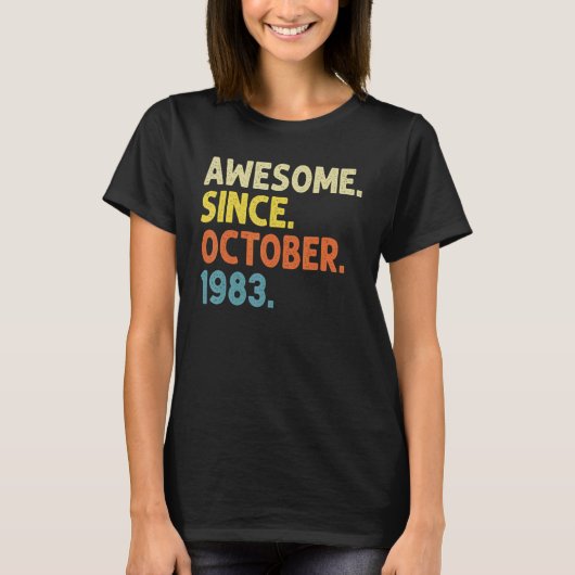 39 jaar oude grappigheid Geweldige sinds oktober 1 T-shirt (Voorkant)