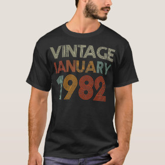 39 jaar oude Retro Birthday Gift Vintage 1 januari T-shirt