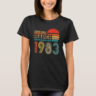 39 jaar oude Retro Birthday Legend sinds 19 maart T-shirt
