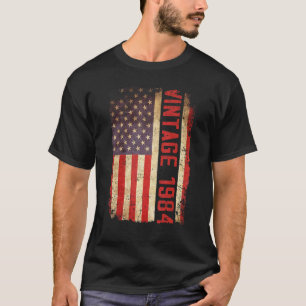 39 jaar oude Vintage 1984 Amerikaanse vlag 39e geb T-shirt