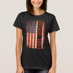 39 jaar oude Vintage 1984 Amerikaanse vlag 39e geb T-shirt