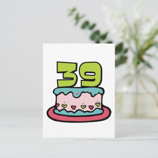 39 jaar oude vogelbeker briefkaart (Staand voorkant)