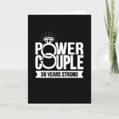 39 jaar Sterk Machtspaar Schattige 39th Jubileum Kaart (Voorkant)