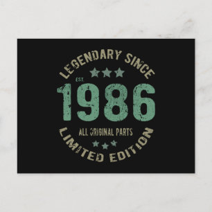 39 Jaar Verjaardag 1986 Legende 39e Verjaardag Cad Briefkaart