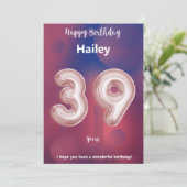 39-jarige Happy Birthday-kaart (Staand voorkant)