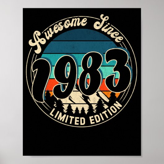 39-jarige Vintage 39e jaardag 1983 Poster (Voorkant)