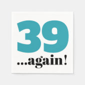 39 keer blauwgroen viering van de blauwe verjaarda servet (Voorkant)