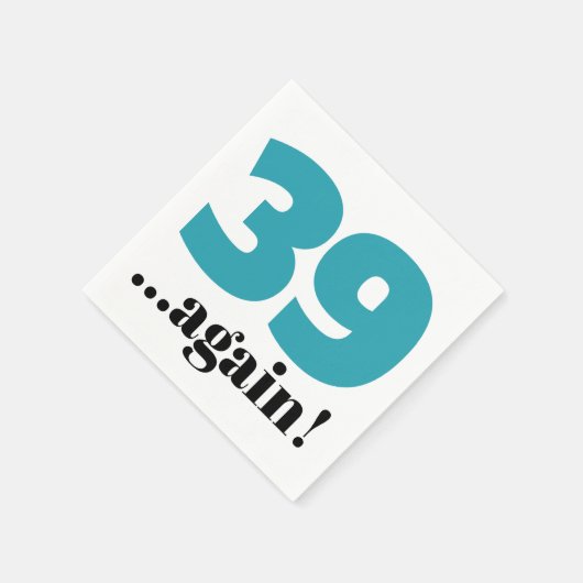 39 keer blauwgroen viering van de blauwe verjaarda servet (Hoek)