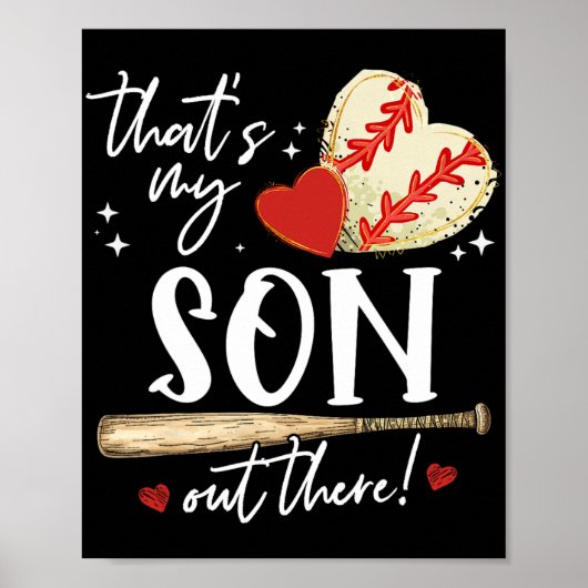#39; s mijn zoon daar honkbal mama moeders d poster (Voorkant)
