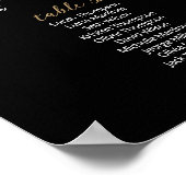 39 Tafels Vind uw Seat Black Zitkaarten Plan Poster (Hoek)