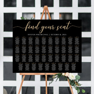 39 Tafels Vind uw Seat Black Zitkaarten Plan Poster