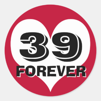 39 VOOR ALTIJD HART RONDE STICKER