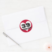 39 VOOR ALTIJD HART RONDE STICKER (Envelop)